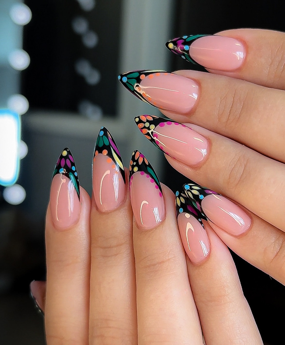 White pearl tip nails