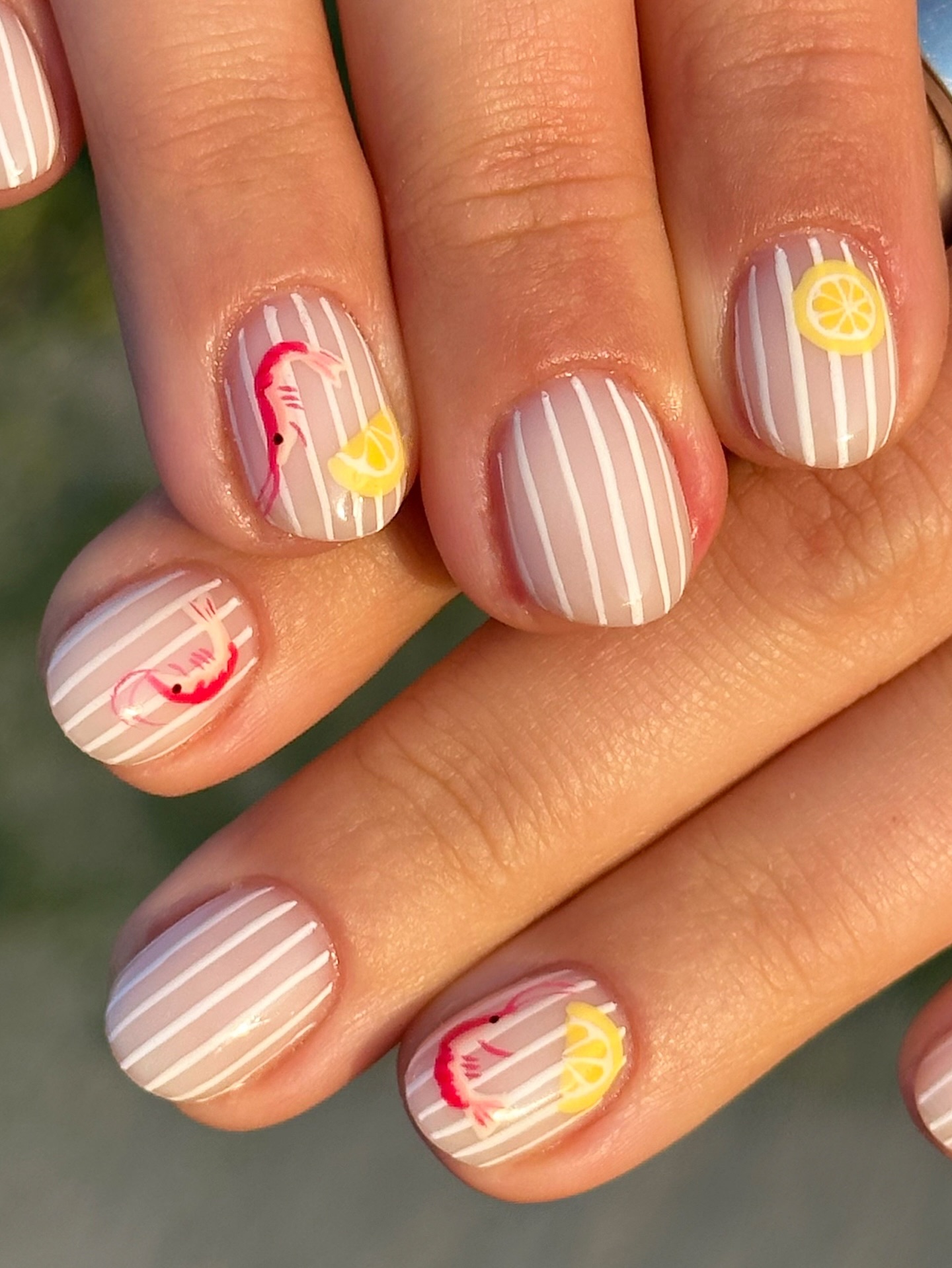 Fruit & Stripe Nails