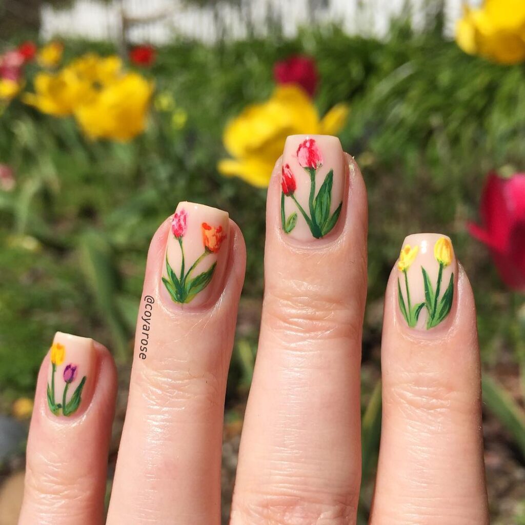 Garden-Fresh Tulips Nails