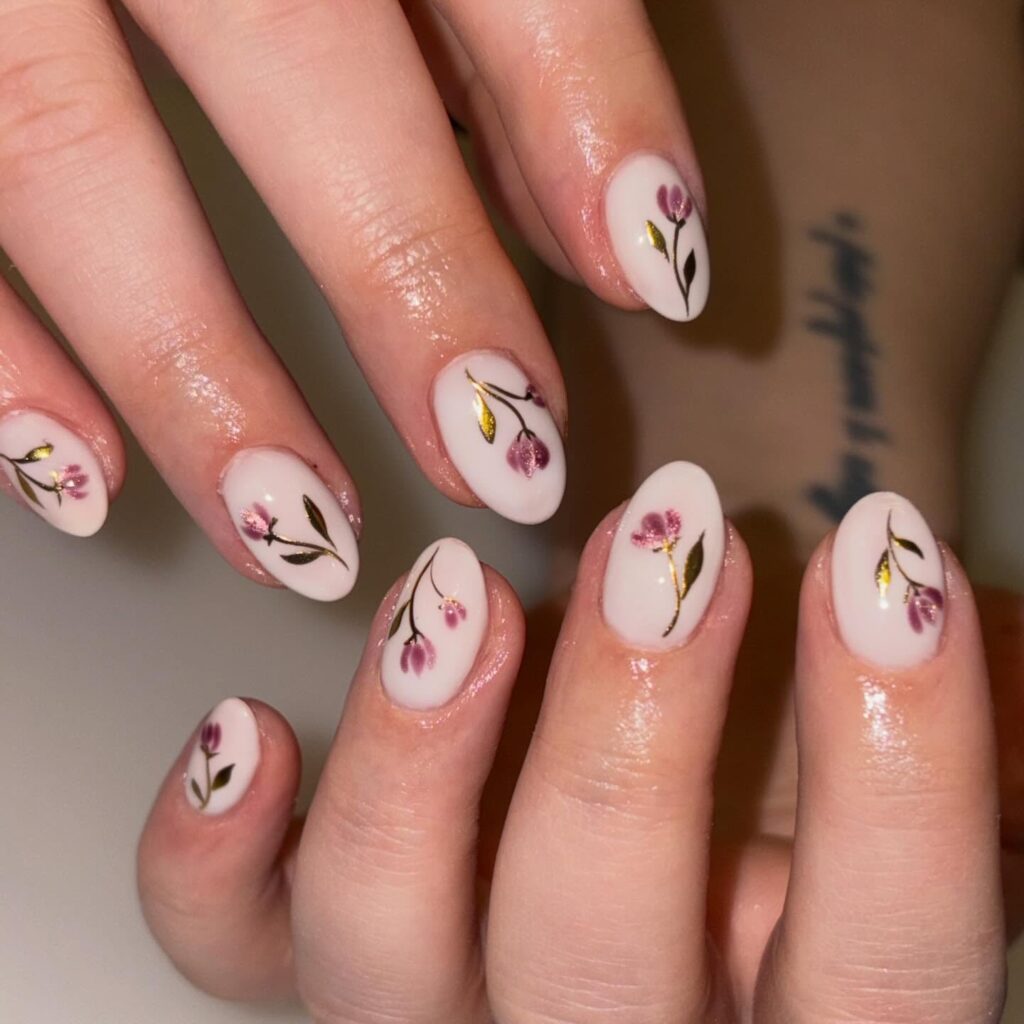 Wildflower French Tips Nails