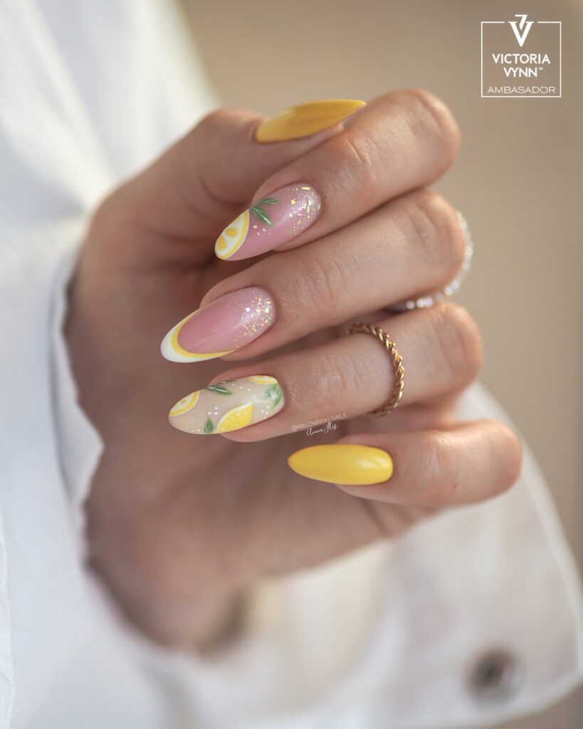 Glitter Lemon Blu Nails