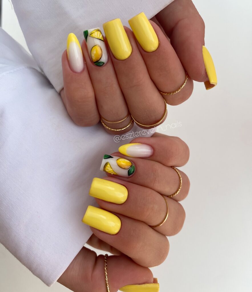 Yellow Square Statement Nails