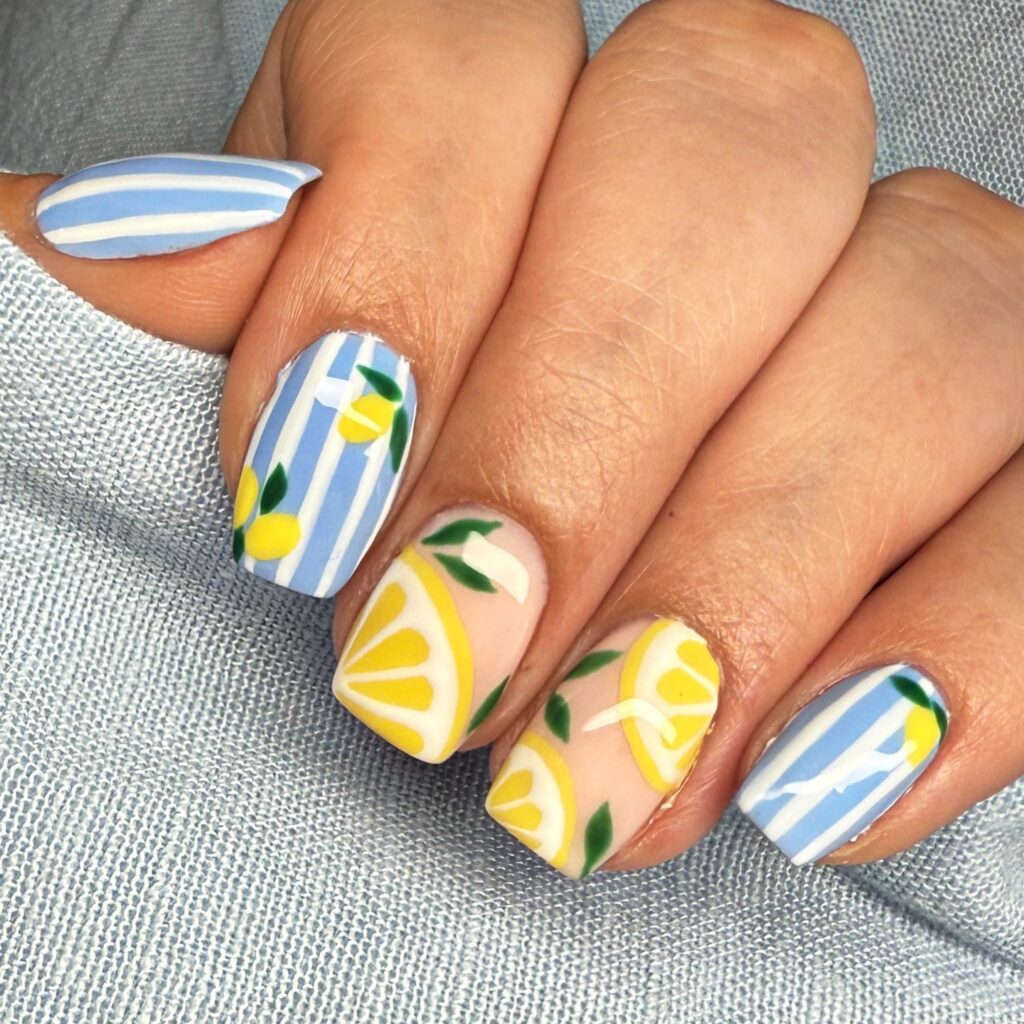 Riviera Stripe Set Nails
