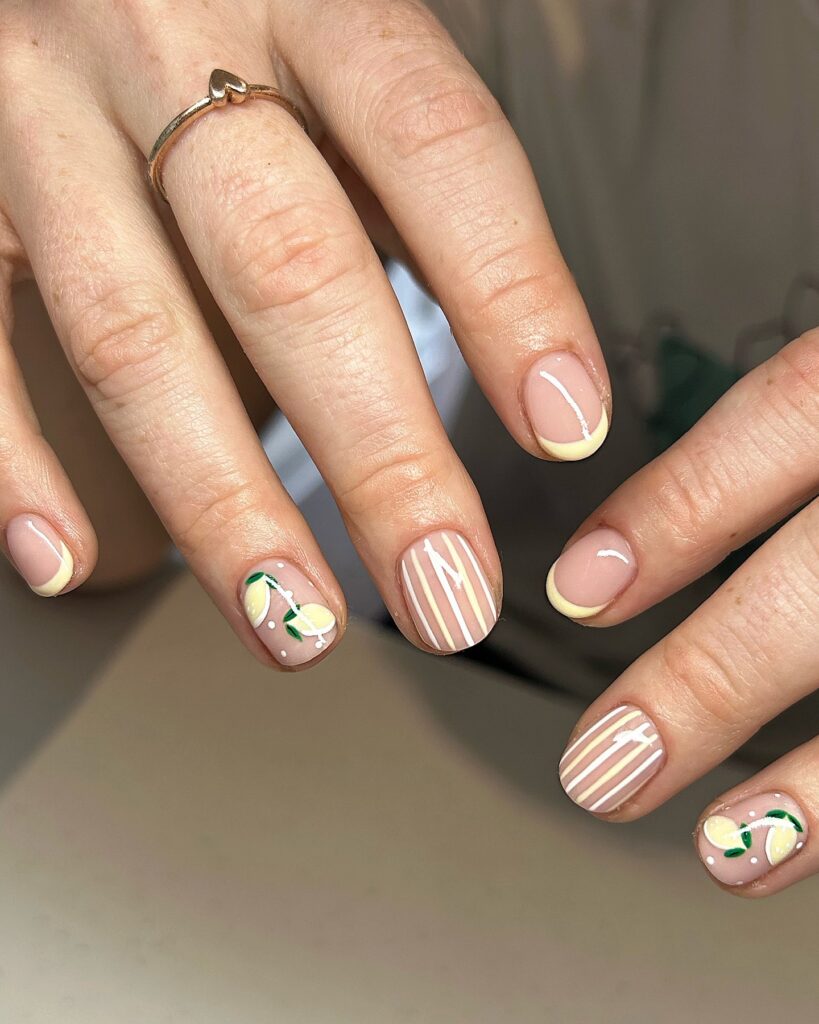 Lemon French Minimal Nails