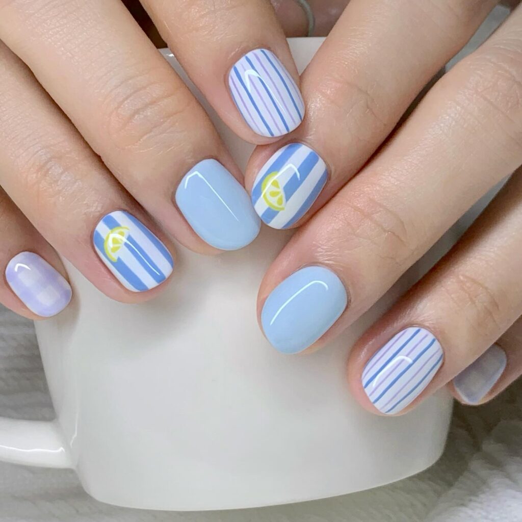 Delft Lemon Medley Nails