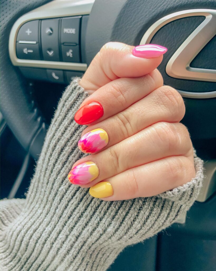 Tropical Fruit Punch nails