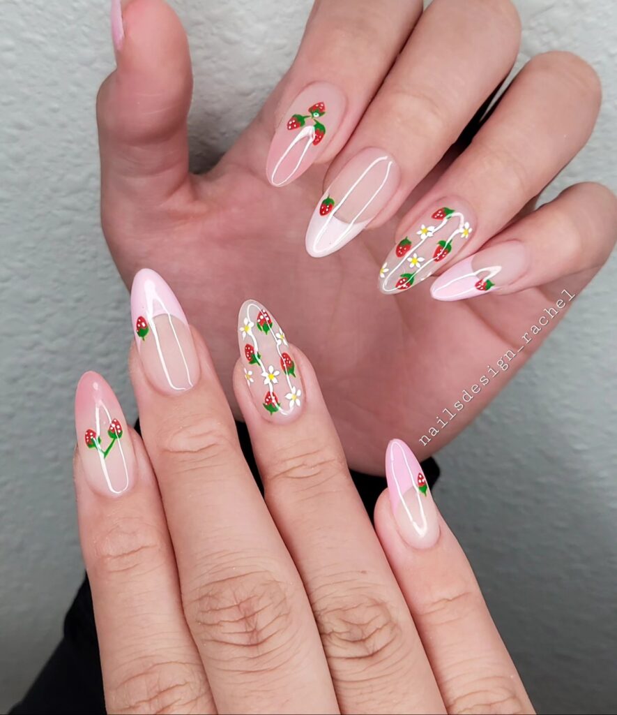 Garden Vine Almond nails