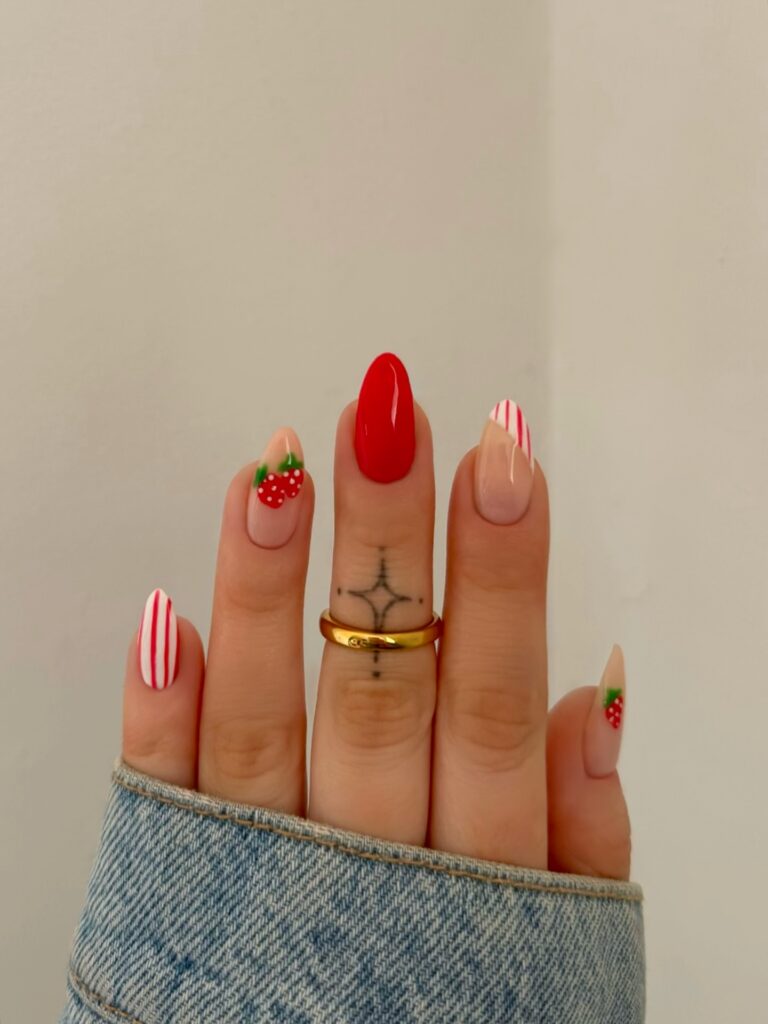 Candy Stripe Mix nails