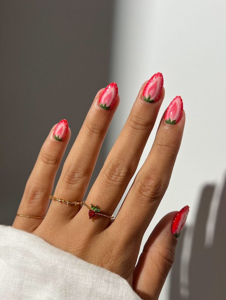 Strawberry Cross-Section nails