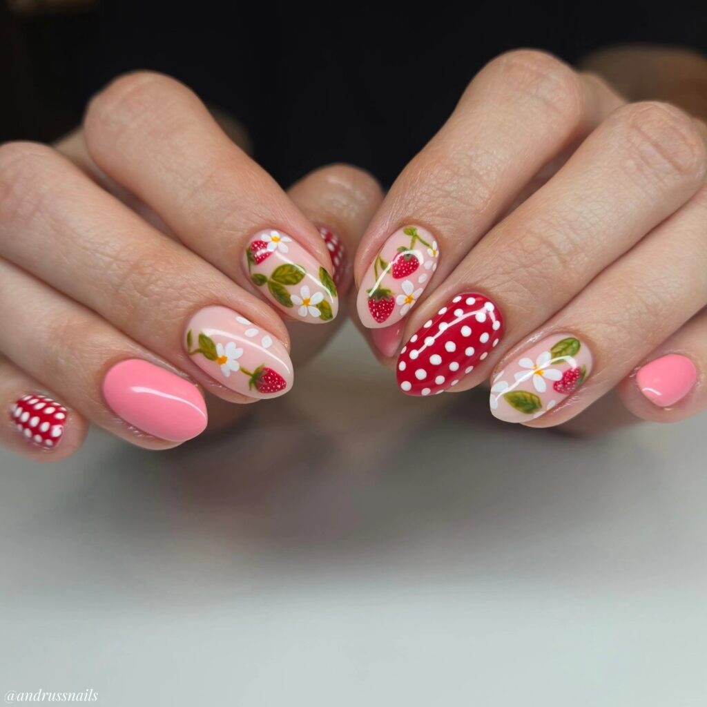 Picnic Polka Mix nails