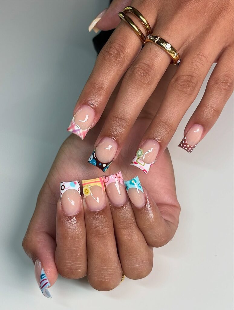 Scrapbook French Tips nails