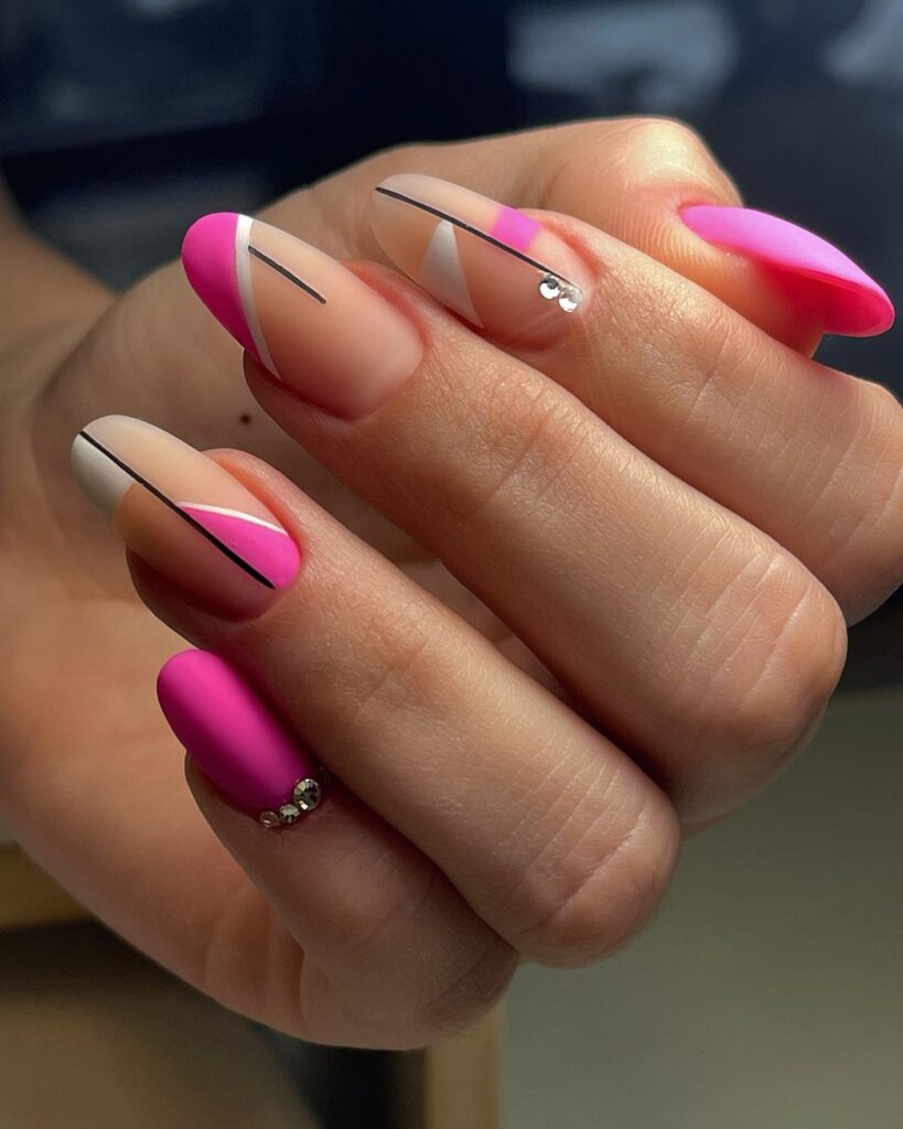 Fuchsia French Ombré nails