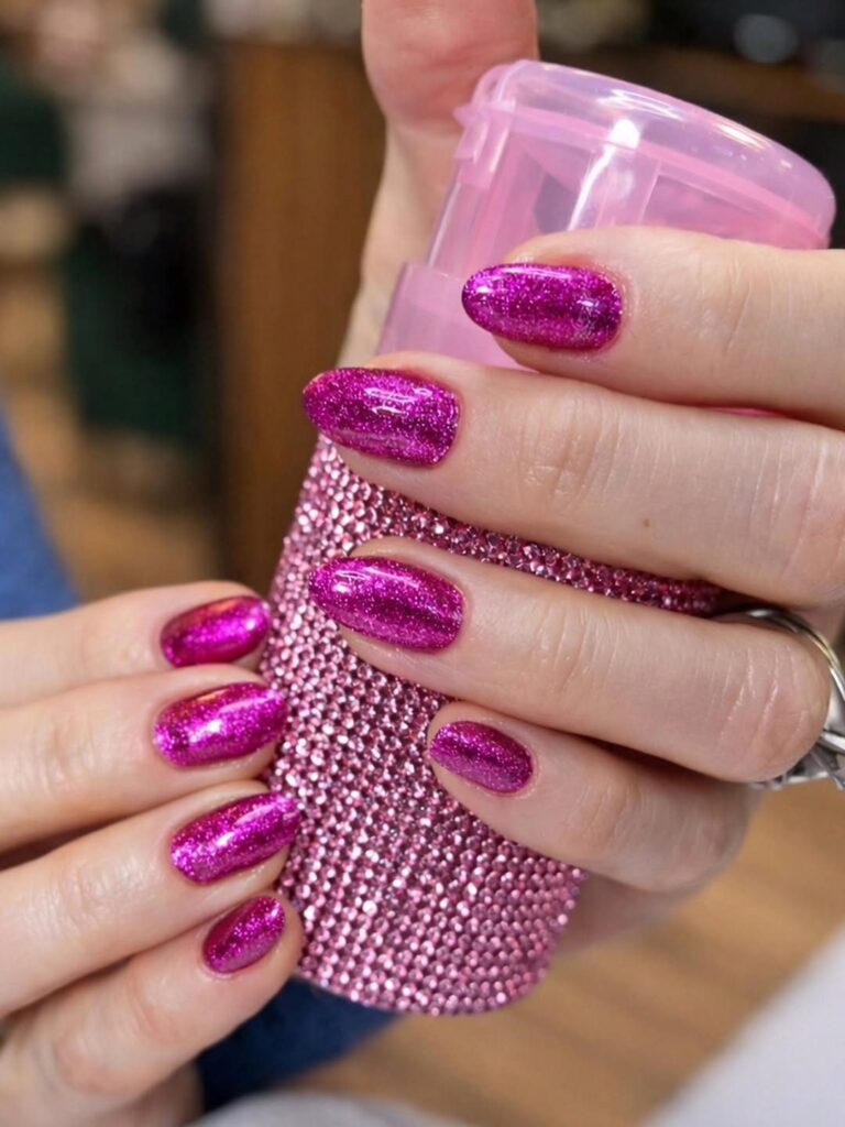 Rhinestone Vine Detail nails