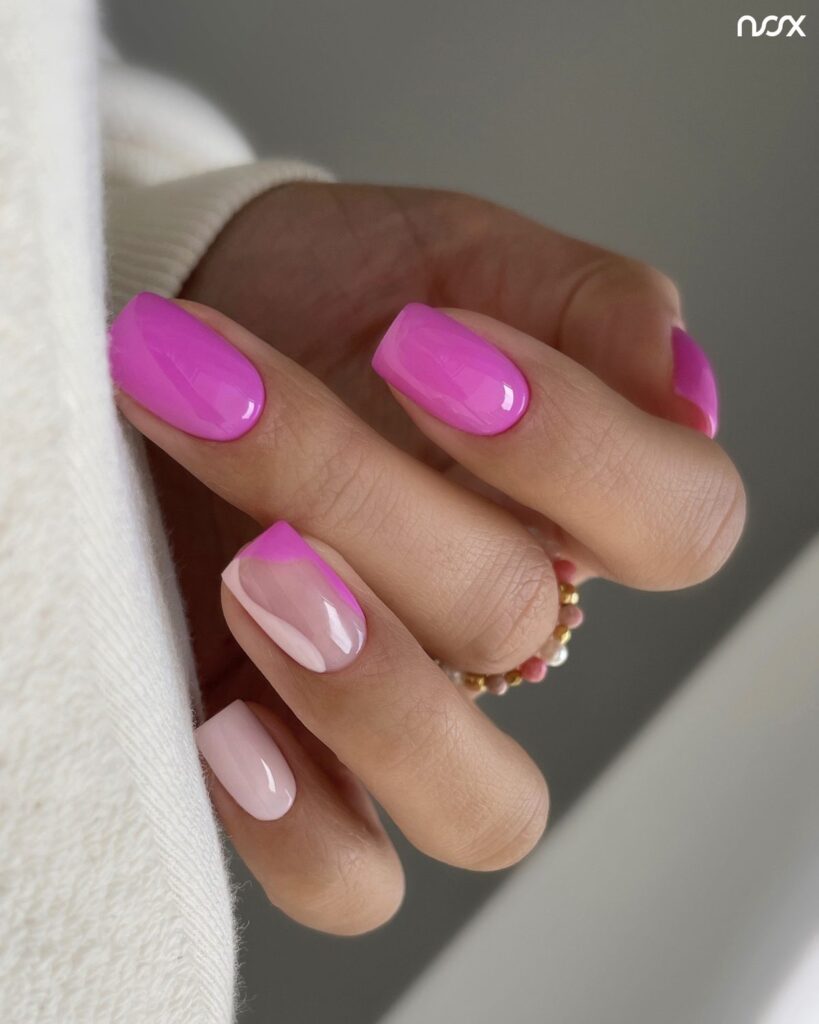Fuchsia Soft Ombré nails