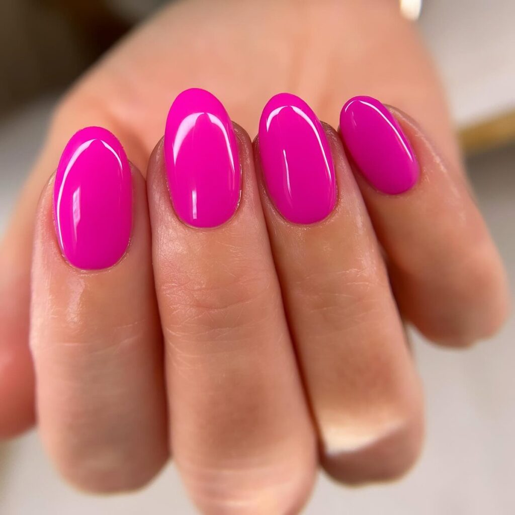 Electric Pink Polish nails