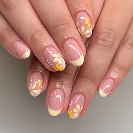 Tropical Daisy Vibes nails