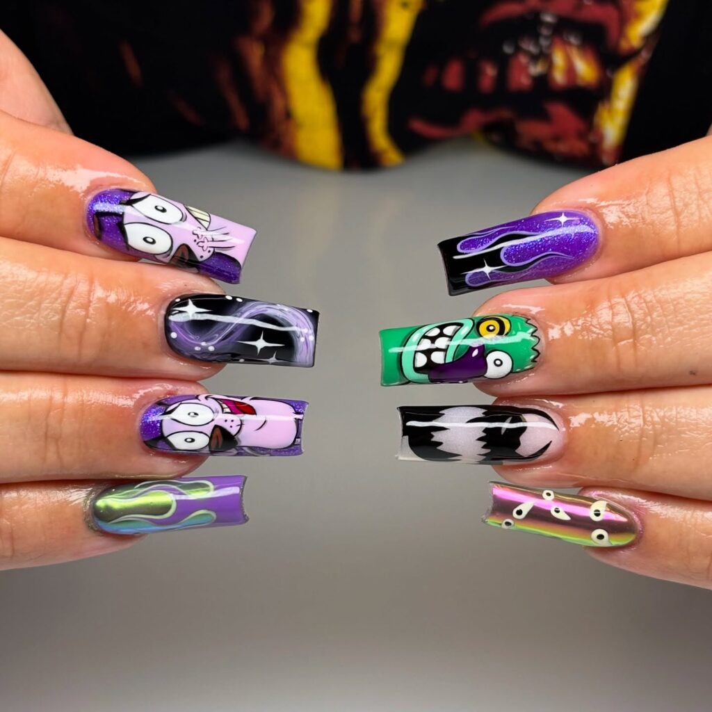 Glam Horror Cartoon nails