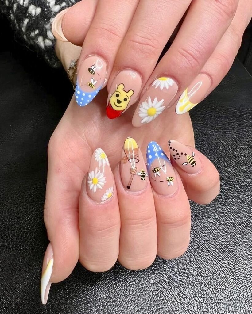 Pooh Bear Garden nails
