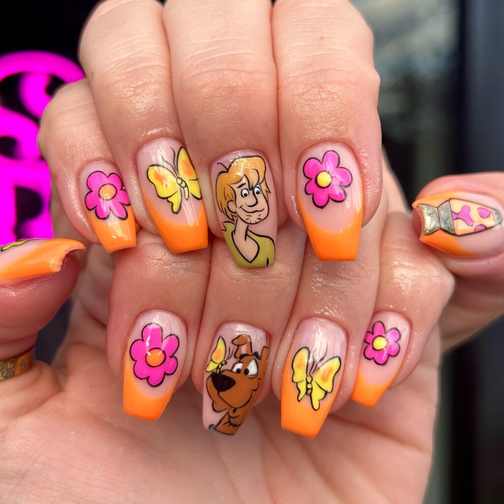 Scooby Summer Orange nails