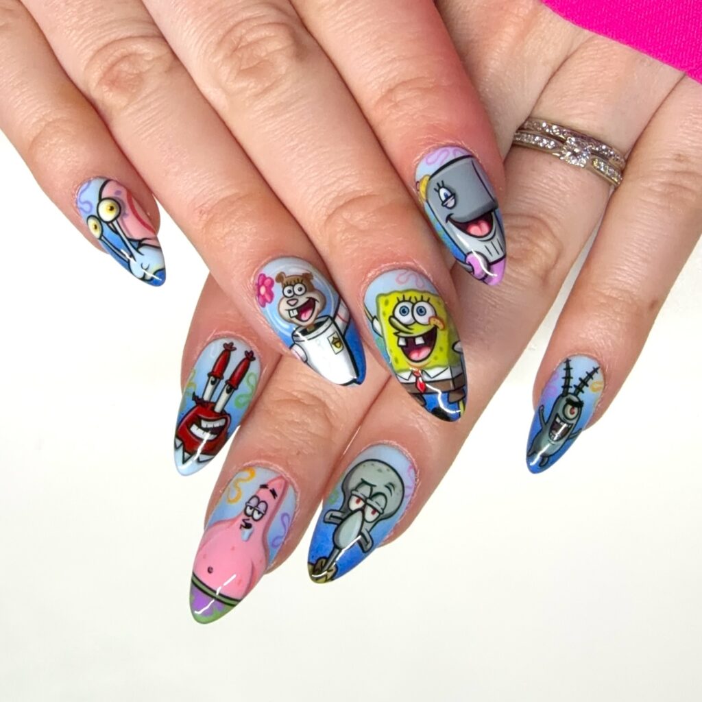 Bikini Bottom Crew nails