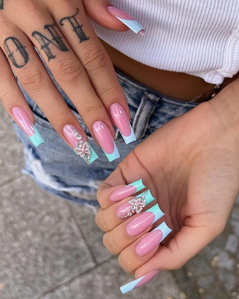 Lavender Hibiscus Glow nails