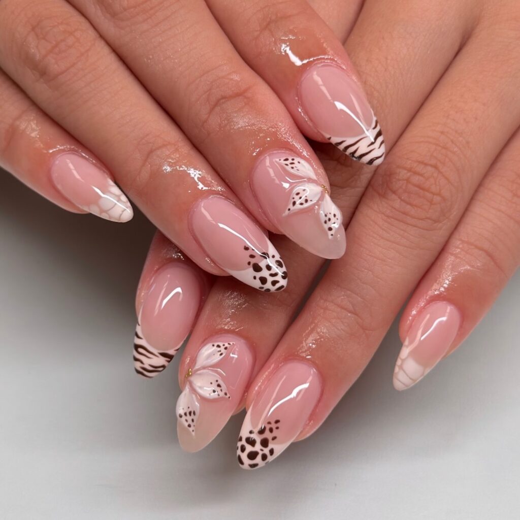 Wild Animal Floral nails