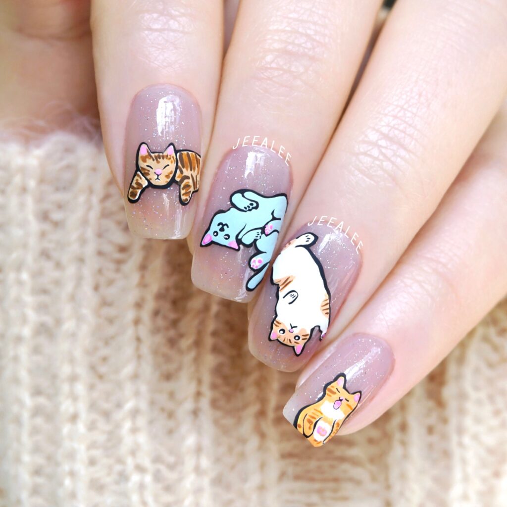 Lazy Cat Sprawl nails