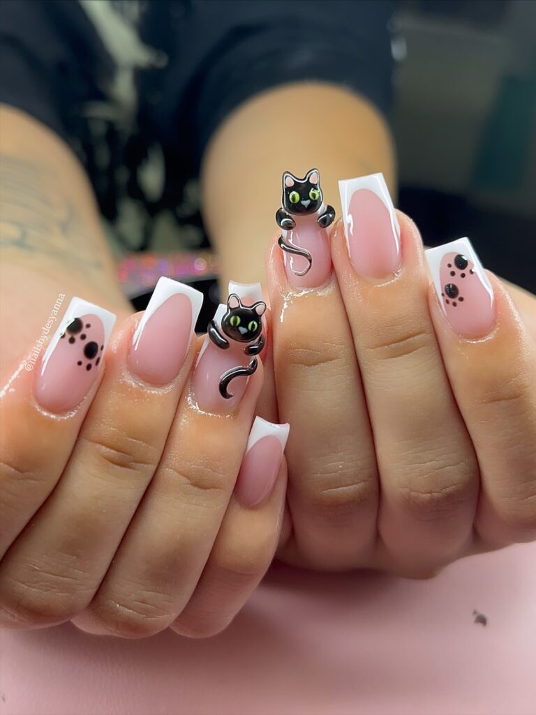 Black Cat French nails