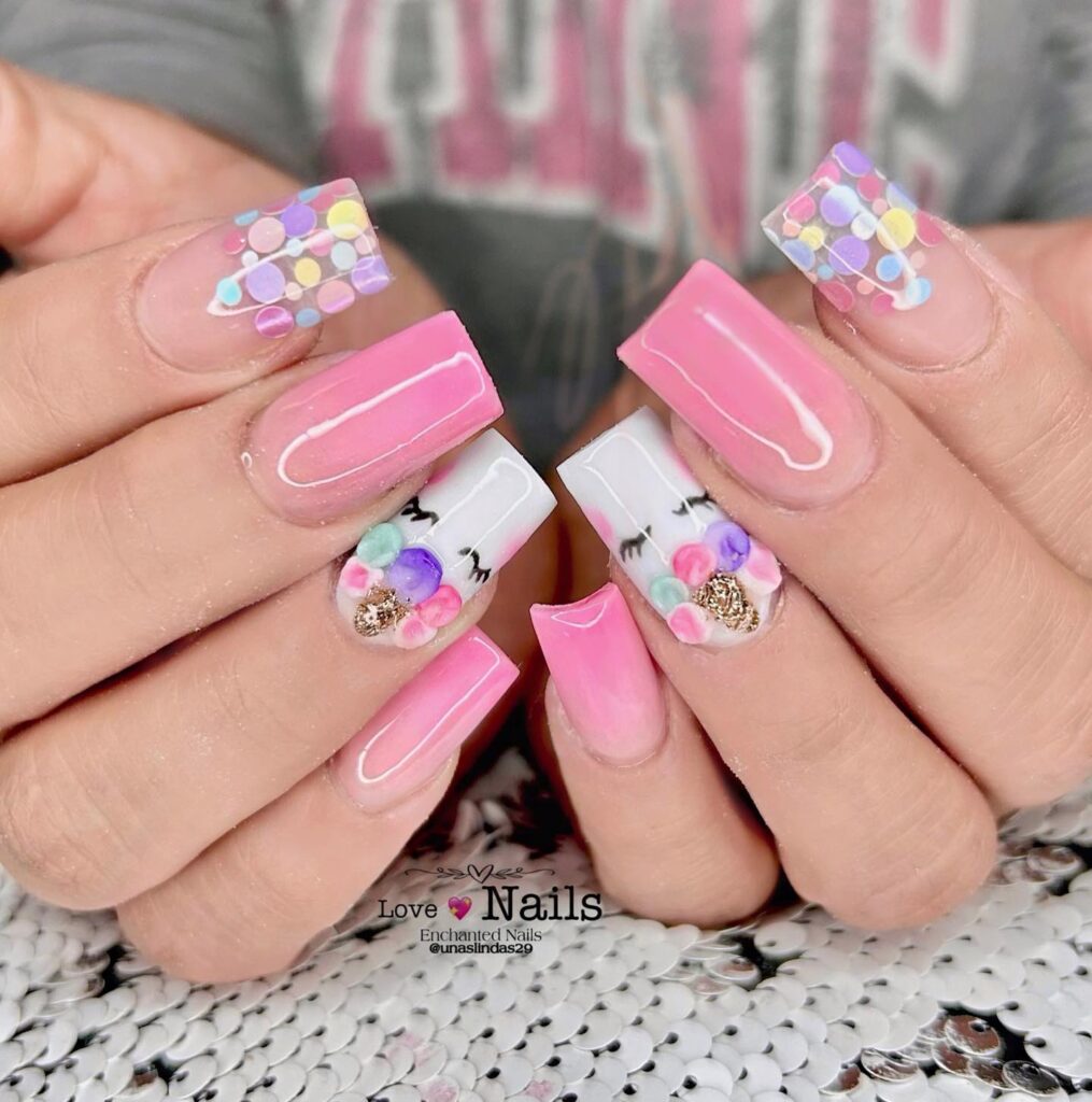 Pastel Bubble Dots nails