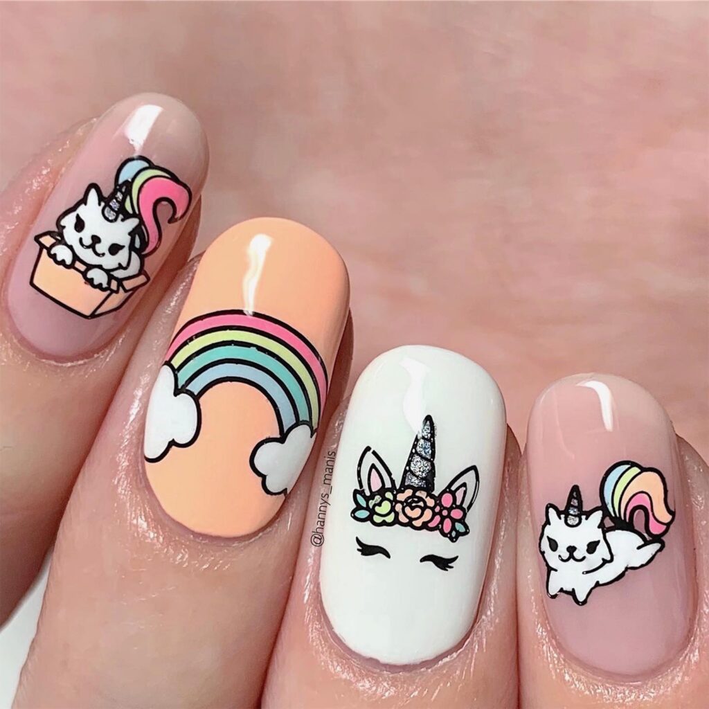 Unicorn Kitty Set nails
