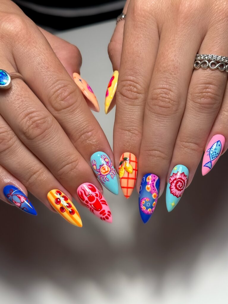 Coastal Creature Mix nails