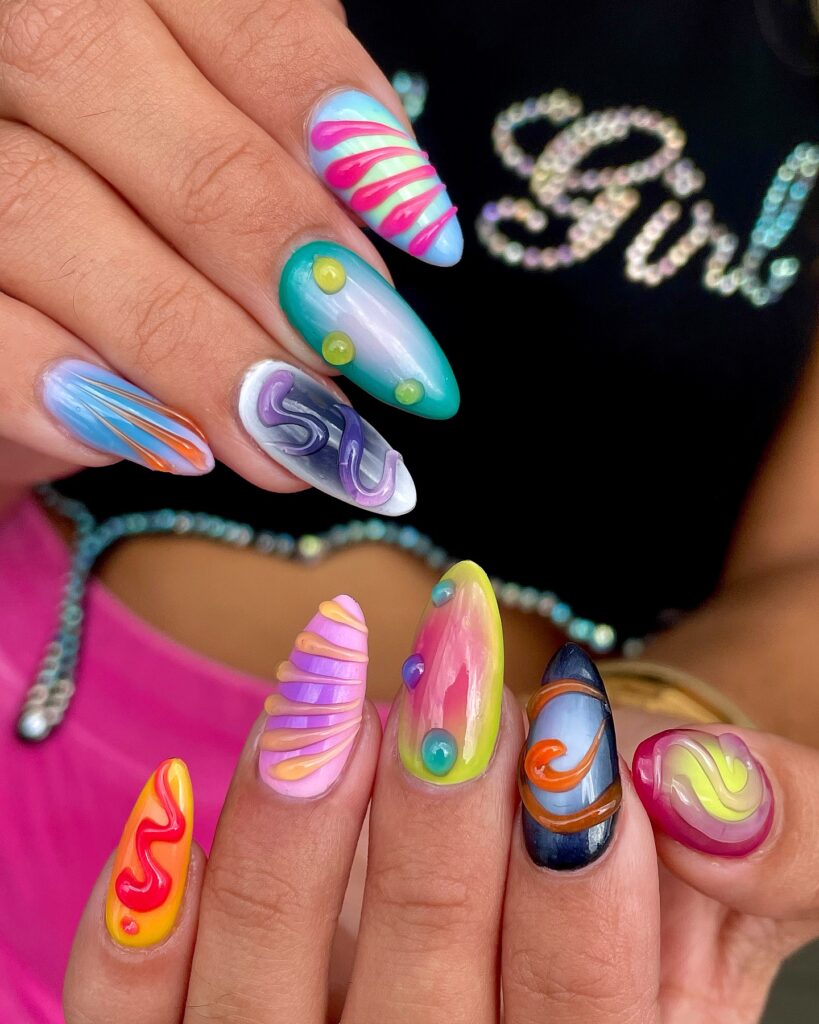 Candy Wave Maximalism nails