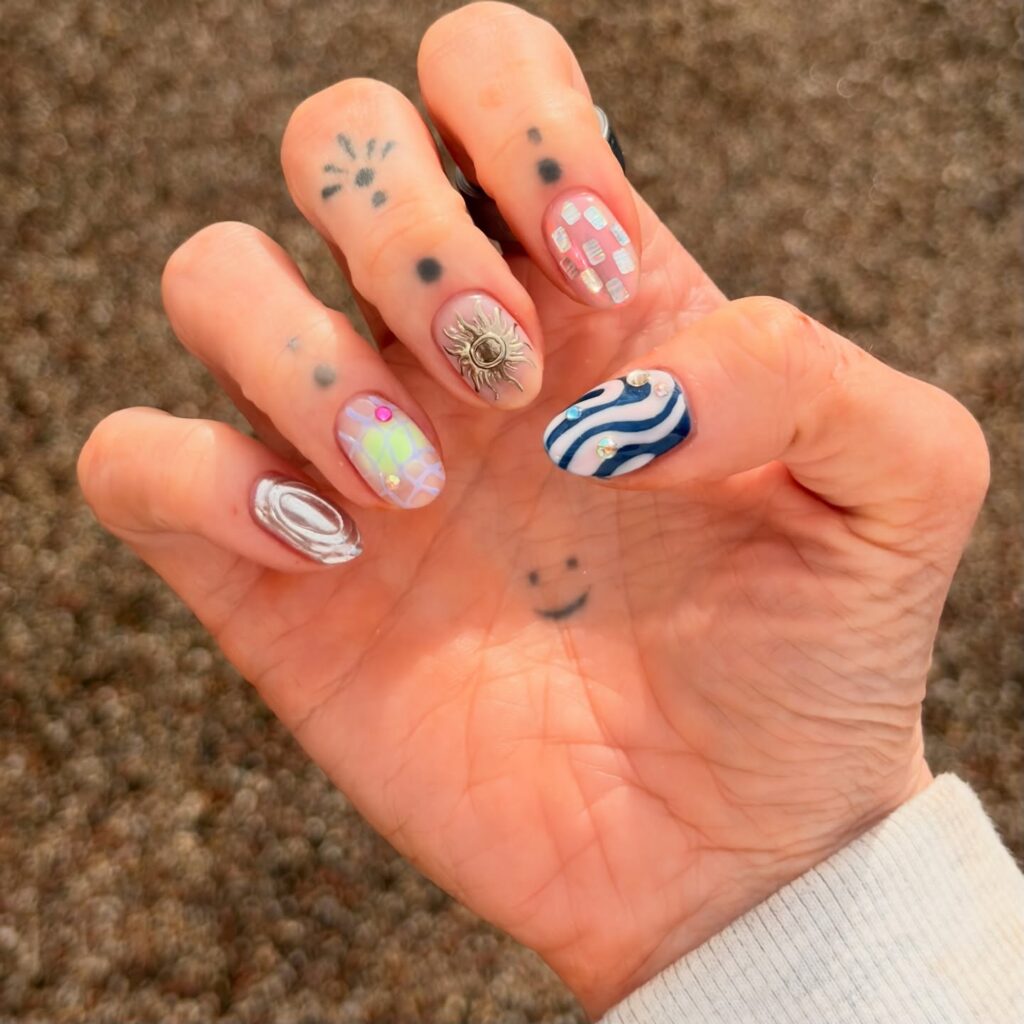 Celestial Mixed Media nails