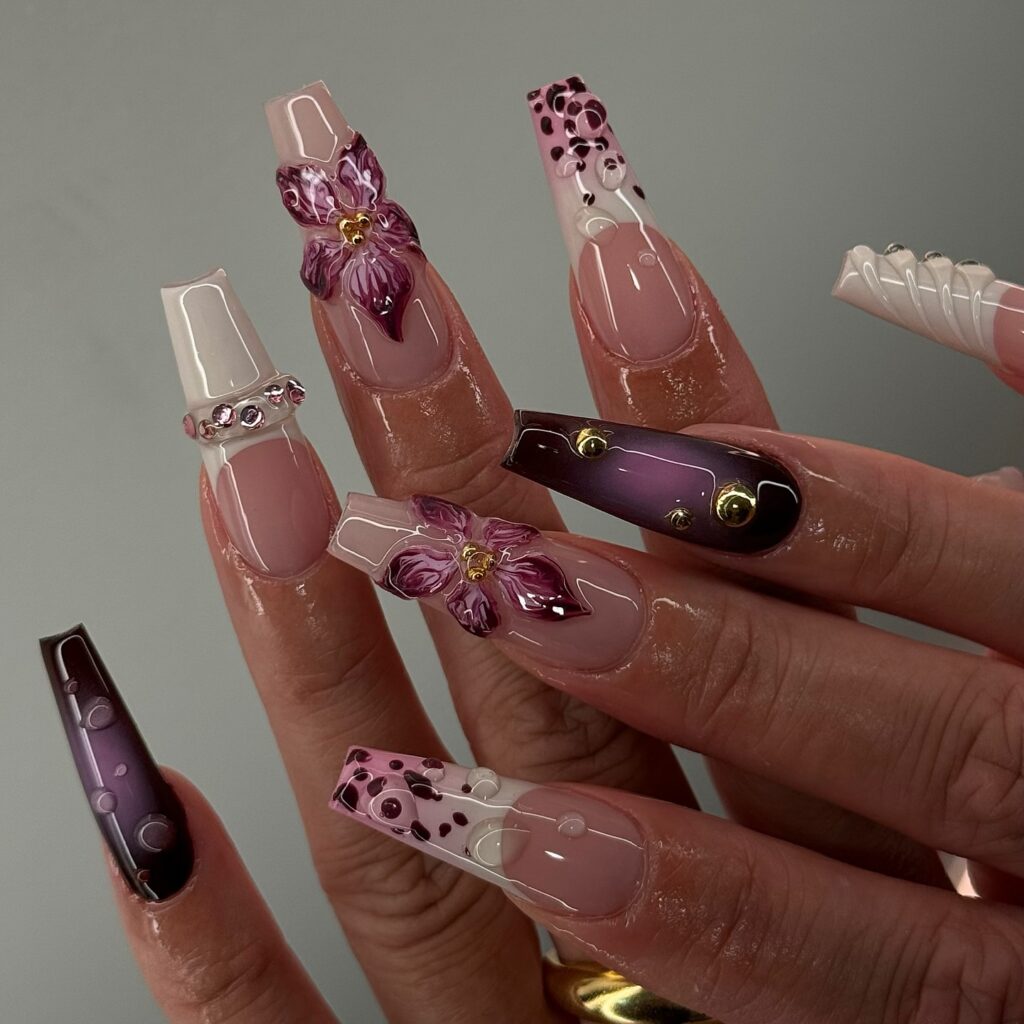 3D Floral Fantasy nails