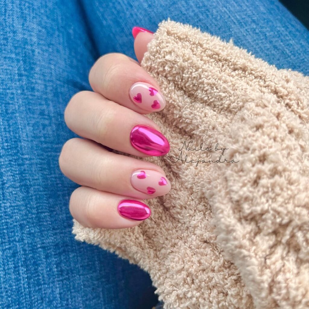 Chrome Heart Almond nails