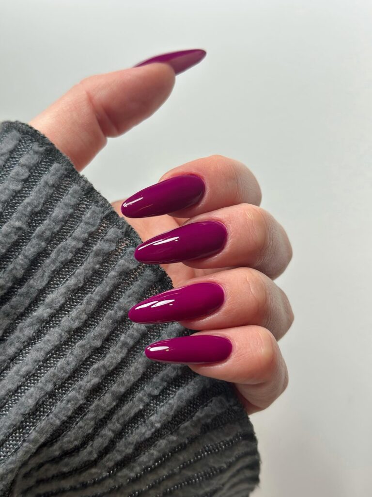 Deep Plum Almond nails