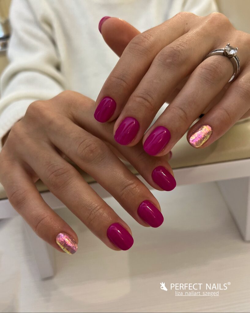 Berry Opal Accent nails