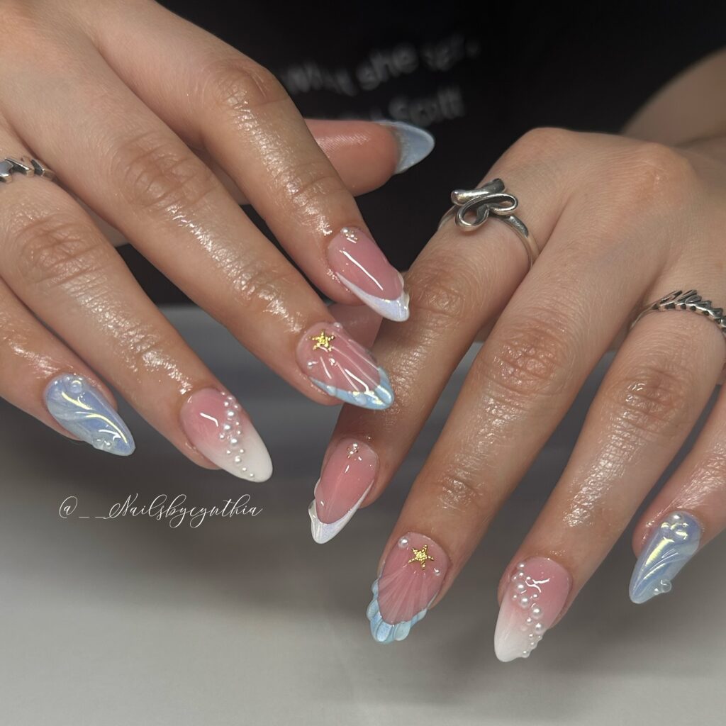 Ocean Pearl Mix Nails