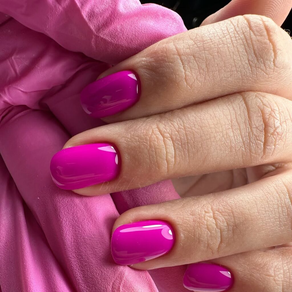 Electric Pink Squoval nails
