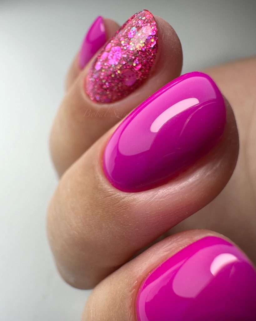 Glitter Bomb Almond nails