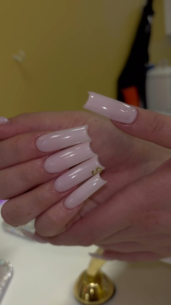 Milky White Square nails