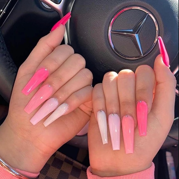 Barbie Pink Ombré nails