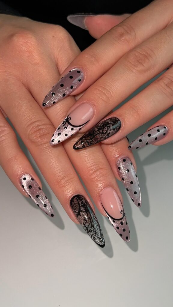 Polka Dot Lace nails