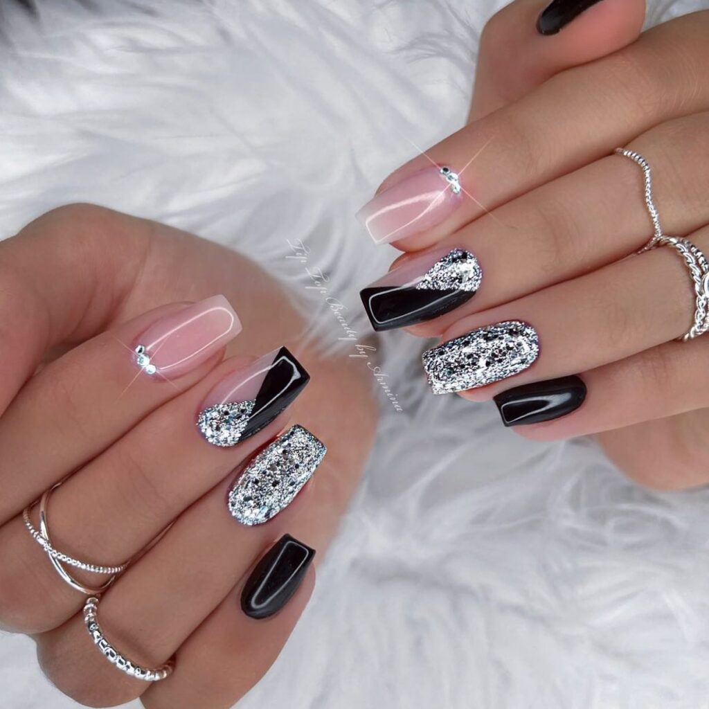 Glitter & Glam Coffin nails