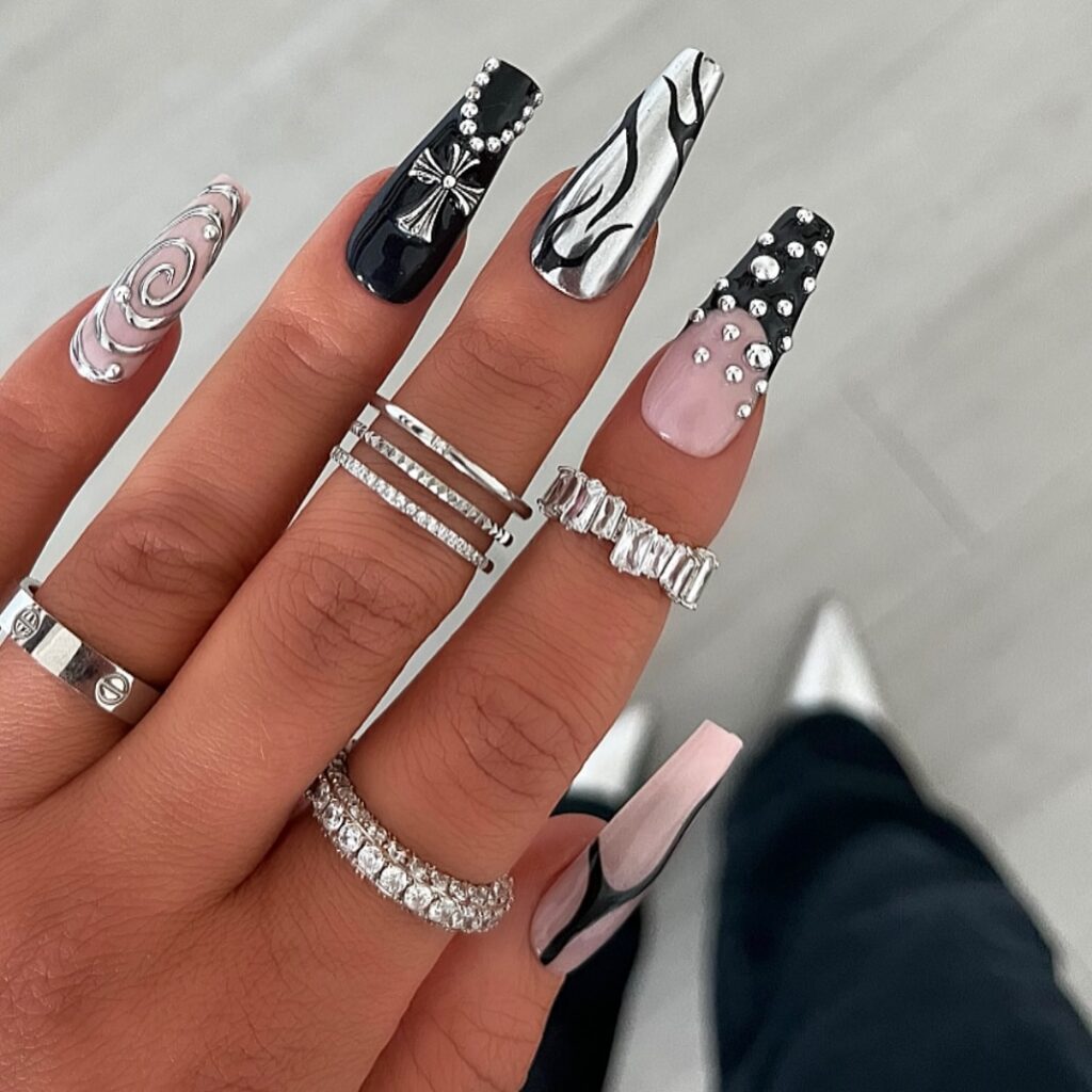 Mixed Media Maximalist nails