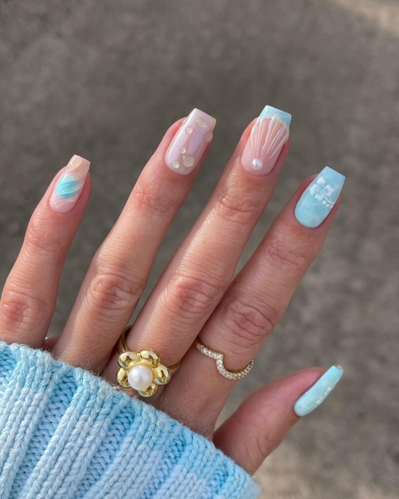 Beach Shell Mix Nails