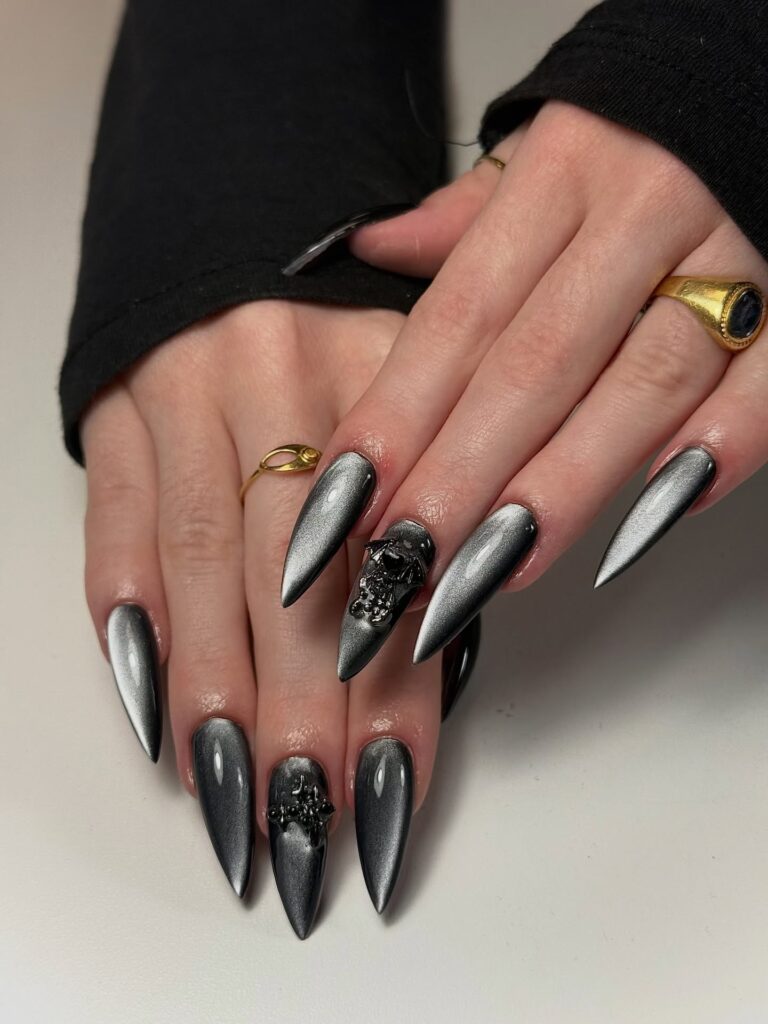 Chrome Scorpion Stilettos nails