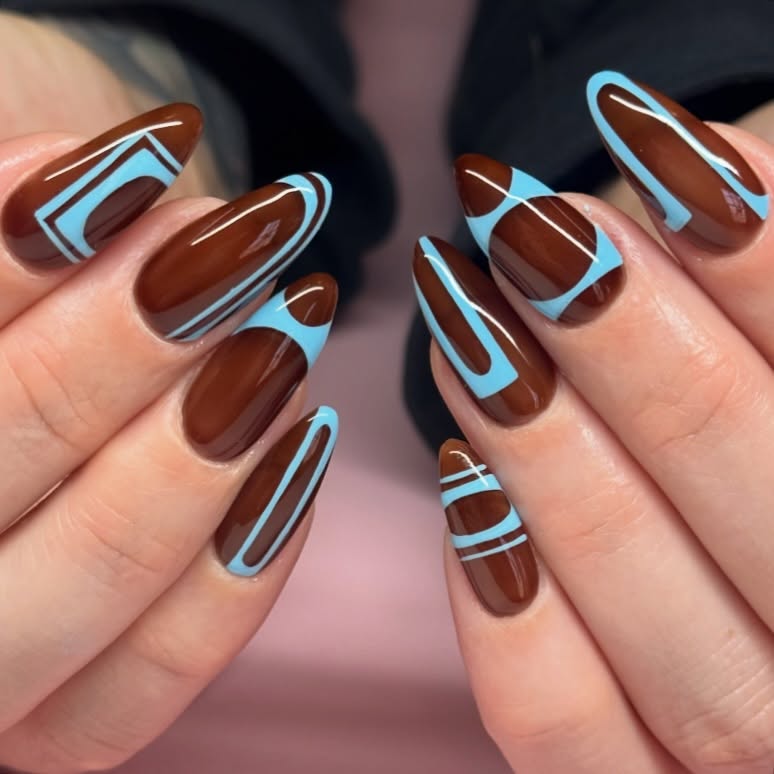 Bold Geo Graphic nails
