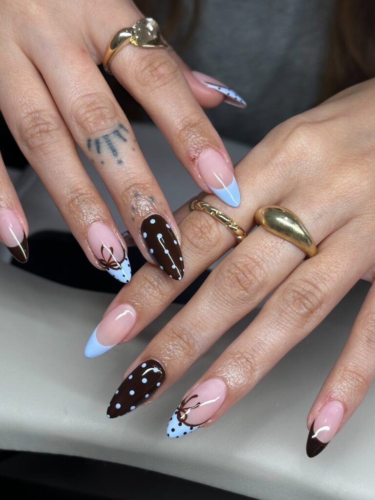 Polka Dot Florals nails
