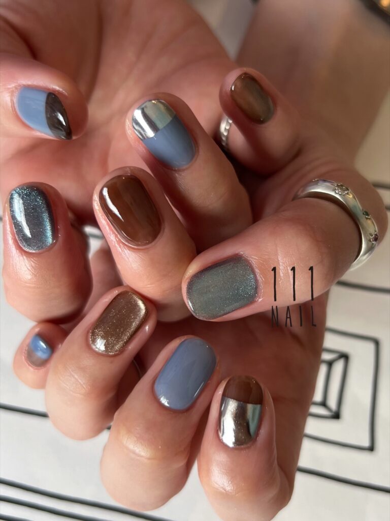 Mixed Metal Squares nails